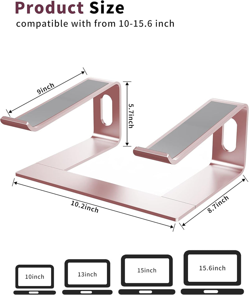 ALASHI Laptop-Ständer für Schreibtisch, Aluminium-Computer-Erhöhung, ergonomischer Notebook-Halter,