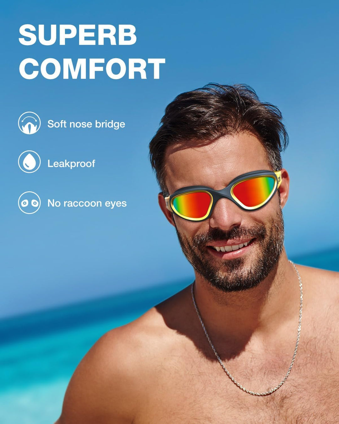 ZIONOR G1 - Polarisierte Schwimmbrille für Unisex und Erwachsene und Damen, beschlagfrei, 100% UV-Sc