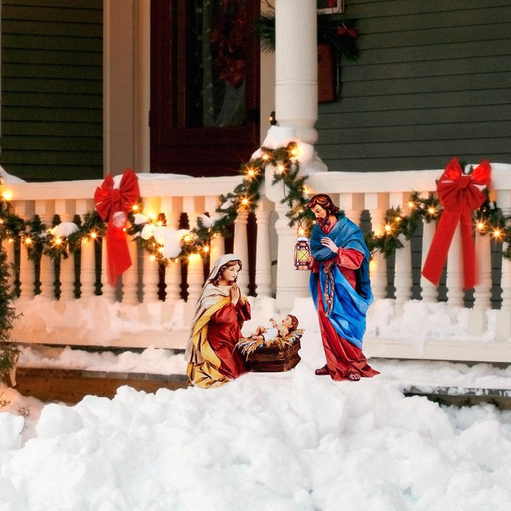 Weihnachtsdekorationen Outdoor Krippe Outdoor Dekoration Acryl Jesus Krippe Weihnachten Hof Display