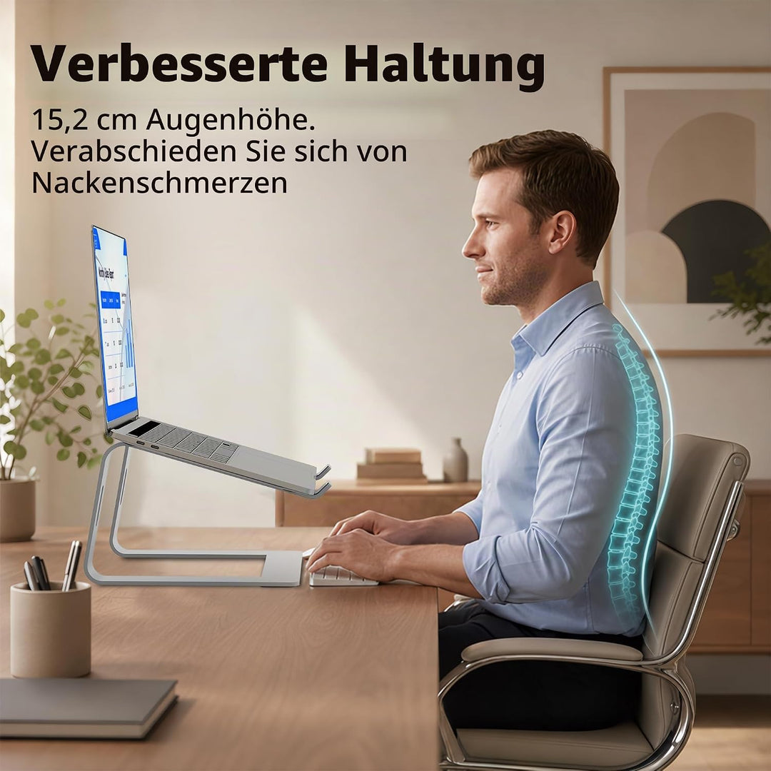 Orionstar Laptop Ständer, Ergonomischer Laptop Stand für Schreibtisch, Aluminium Laptop Halterung mi
