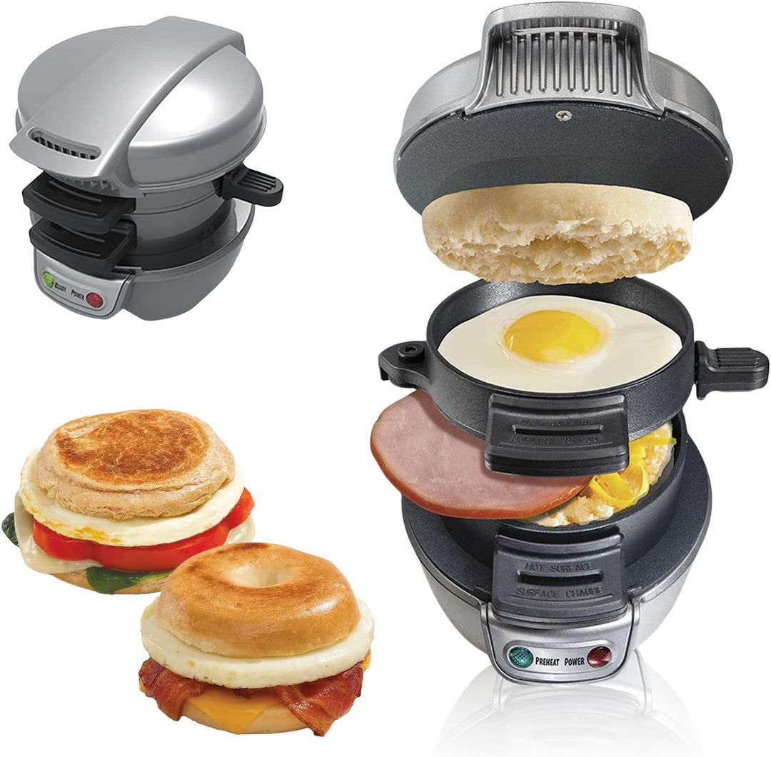 Sandwich Toaster Burger Maker, Effiziente Antihaft Heizplatten, Mit Digitalem Countdown-Timer, Spülm