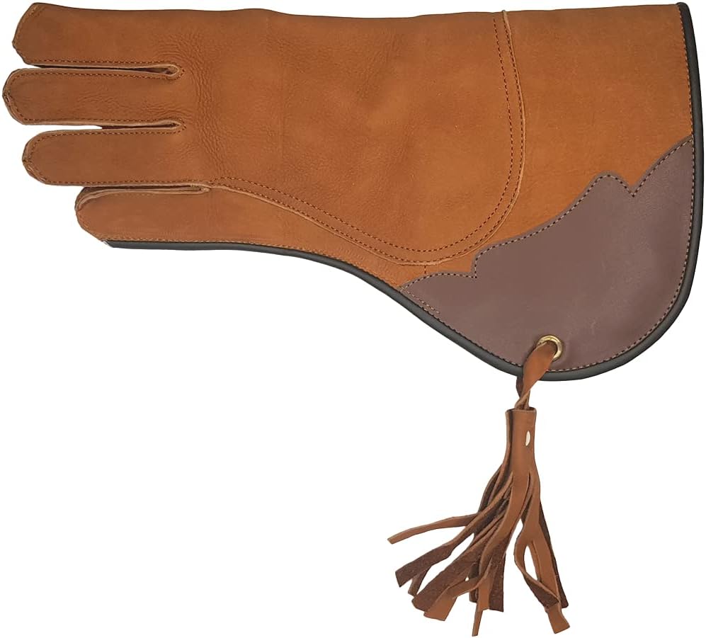 VlaMiTex J51 Falknerhandschuh für Falken und Habichte Greifvögel Handschuh aus Leder, M