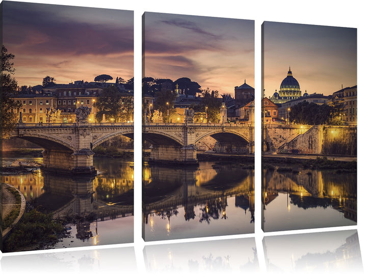 Pixxprint Rom Kathedrale St. Peter als Leinwandbild/Grösse: 3 Teilig (120x80 cm) cm/Wandbild/Kunstdr