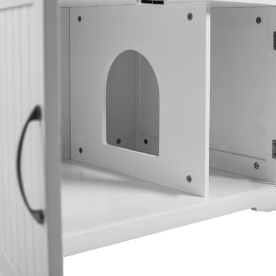 UPP Katzenschrank XXL aus massivem & nachhaltigem Holz I Katzenhütte für Katzentoilette oder als Hun