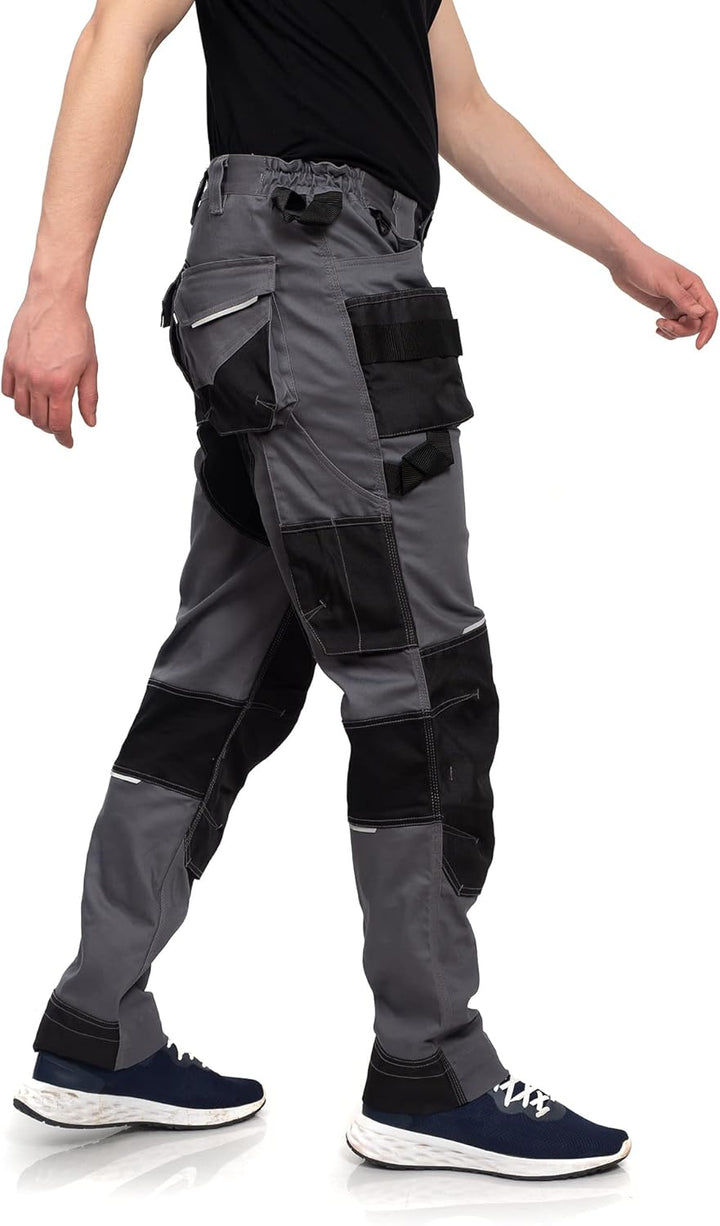 DINOZAVR Flex Lange Herren-Arbeitshose - Stretch Männer Bundhose - Elastische Cargohose mit Spandex
