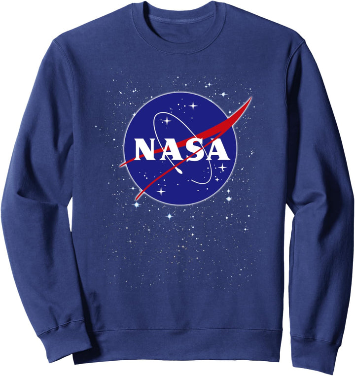 NASA Blue Red Logo In Space Stars Sweatshirt