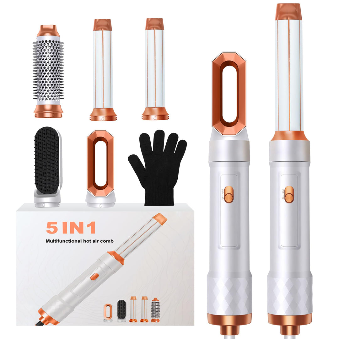 Hair Styler Set 5 in 1 Hairstyler 5 in 1 mit Rundbürstenföhn, Warmluftbürste, Föhnbürste, Haartrockn