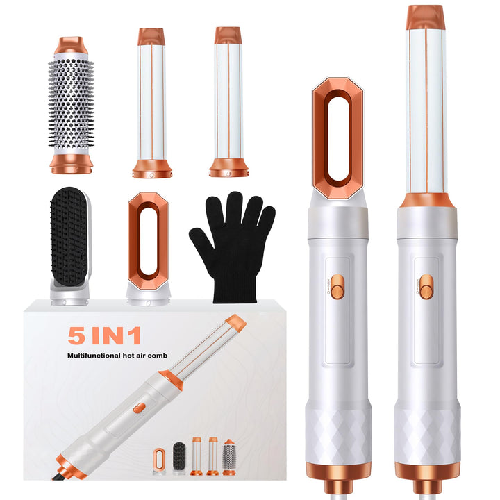 Hair Styler Set 5 in 1 Hairstyler 5 in 1 mit Rundbürstenföhn, Warmluftbürste, Föhnbürste, Haartrockn