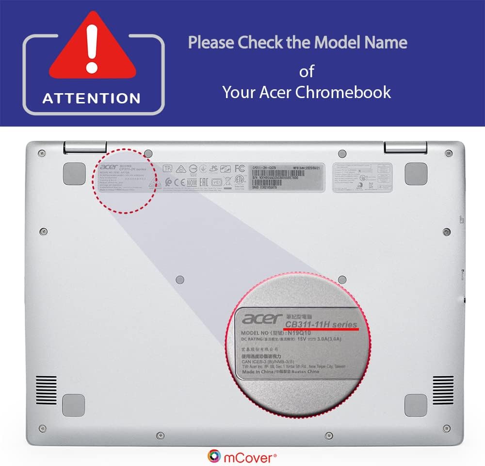 mCover-Hülle, nur kompatibel mit 11,6 Zoll Acer Chromebook 311 CB311-11H (180°-Scharnier) und Spin 3