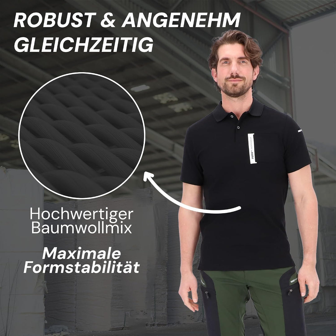 PUMA Workwear Advanced – Poloshirt Herren Kurzarm – Arbeitsshirt mit Brusttasche und Utility Fach an