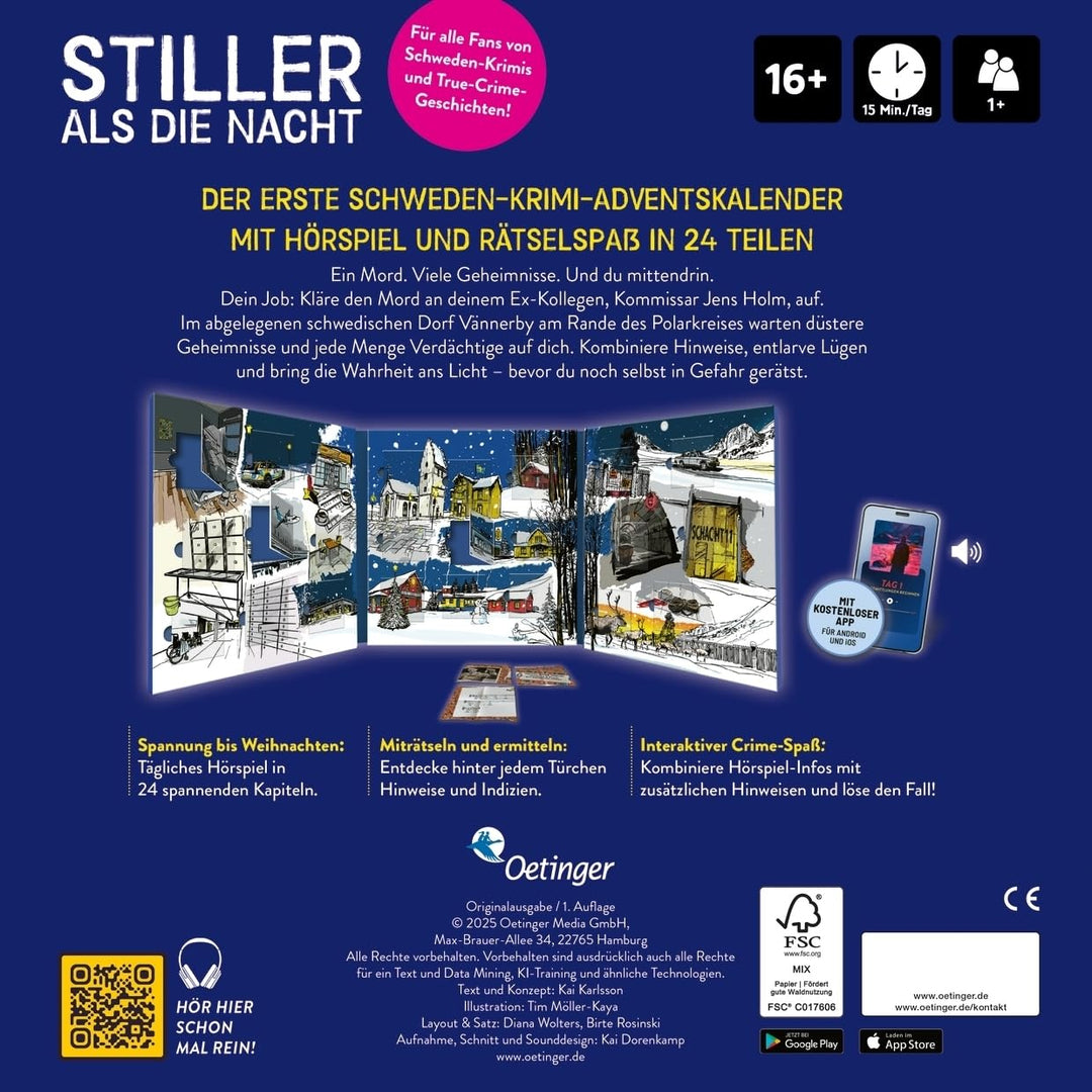Stiller als die Nacht. Der Schweden-Krimi-Adventskalender: Interaktiver Adventskalender für True Cri