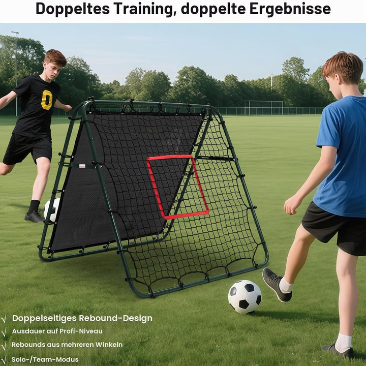 Doppelseitige Rebounder Net Fussball Training Ausrüstung, 100/120/180cm, Fussball Tor Kickback Ziel