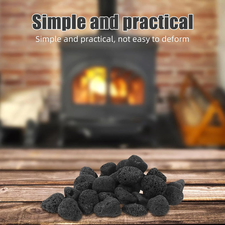 Lavasteine 1200g Natürliche Schwarze Vulkansteine 3-5cm Kaminsteine für Feuerstelle Dekorative Garte