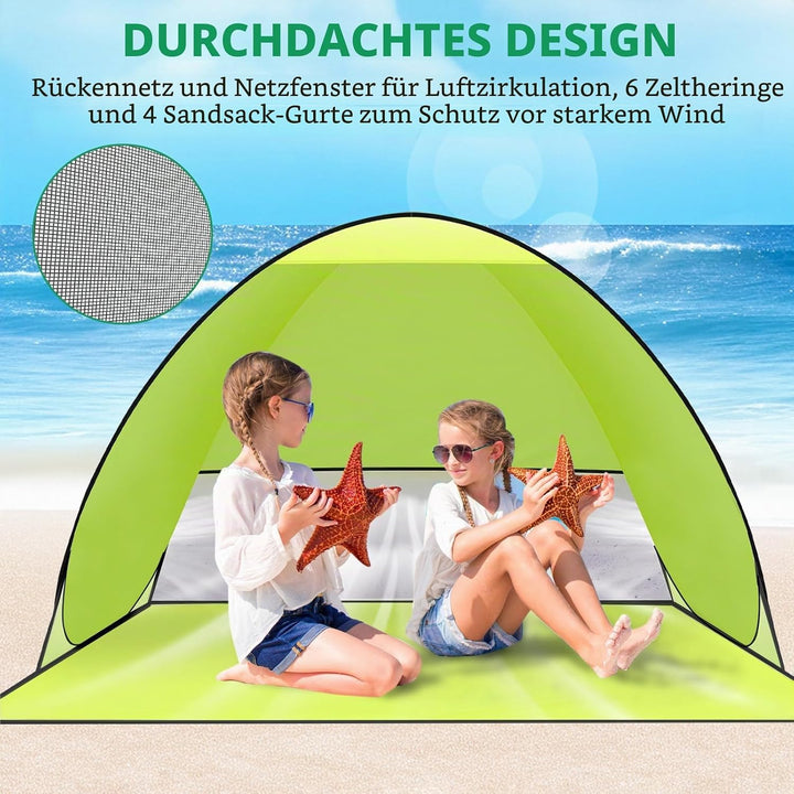 dellyy Pop Up Beach Tent UV Baby, UPF 50+, Tent Travel bietet Platz für 2-3 Personen, Beach Shelter