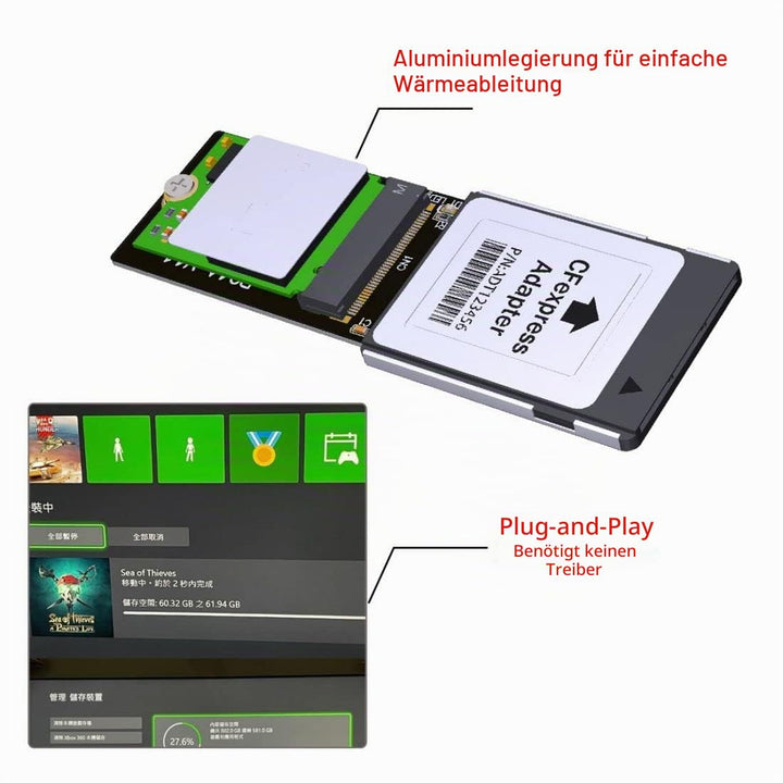 CY NVMe M.2 M-Key SSD 2230 auf CF-Express Type-B Adapter für Xbox Serie X&amp;S CH SN530 SSD PCIe4.0 Erw