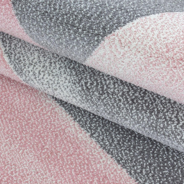 Carpetsale24 Designer Teppich Modern Abstrakt Gemustert – Pink und Grau – Wohnzimmerteppich für mode