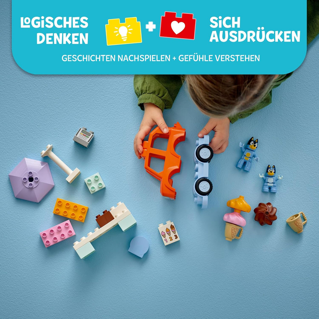 LEGO DUPLO Bluey: Ausflug zur Eisdiele mit Bluey - Lernspielzeug für Kleinkinder - Mit Spielzeug Aut