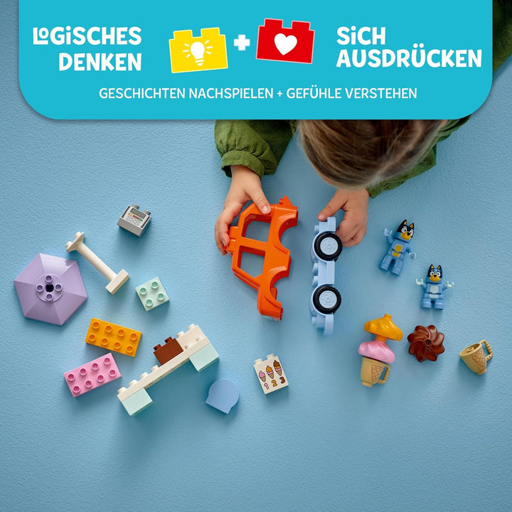 LEGO DUPLO Bluey: Ausflug zur Eisdiele mit Bluey - Lernspielzeug für Kleinkinder - Mit Spielzeug Aut