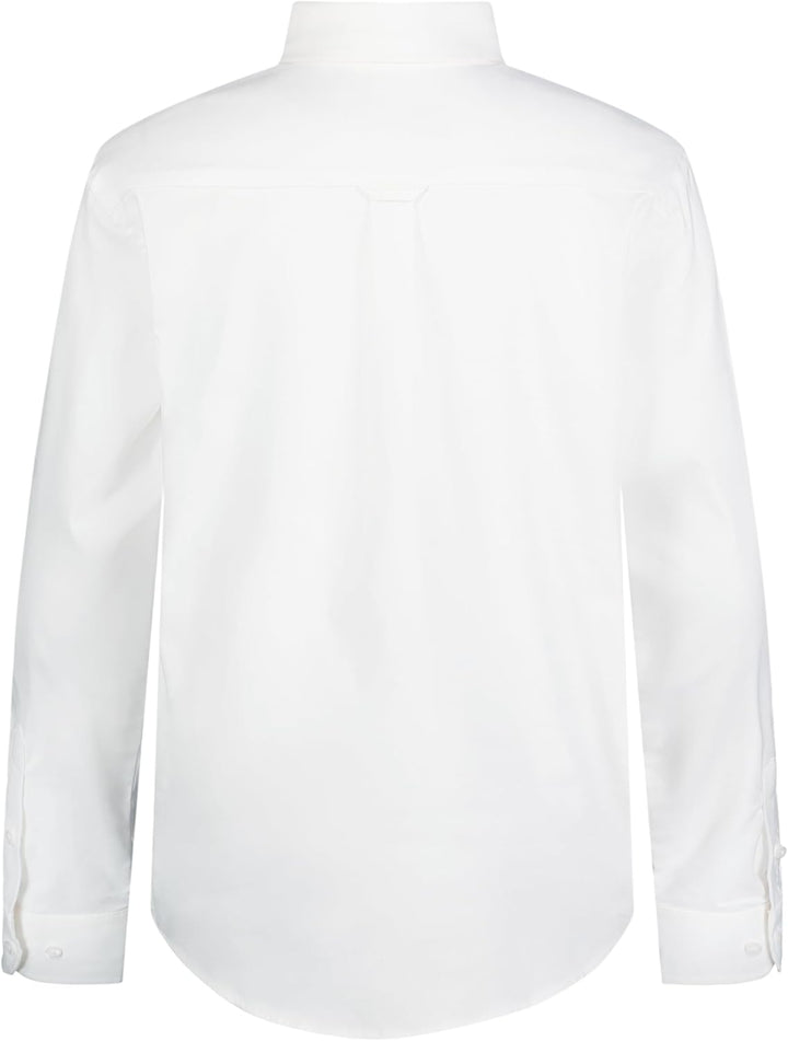 IZOD Herren Long Sleeve Oxford Shirt Hemd mit Button-Down-Kragen, Weiss/Opulenter Garten