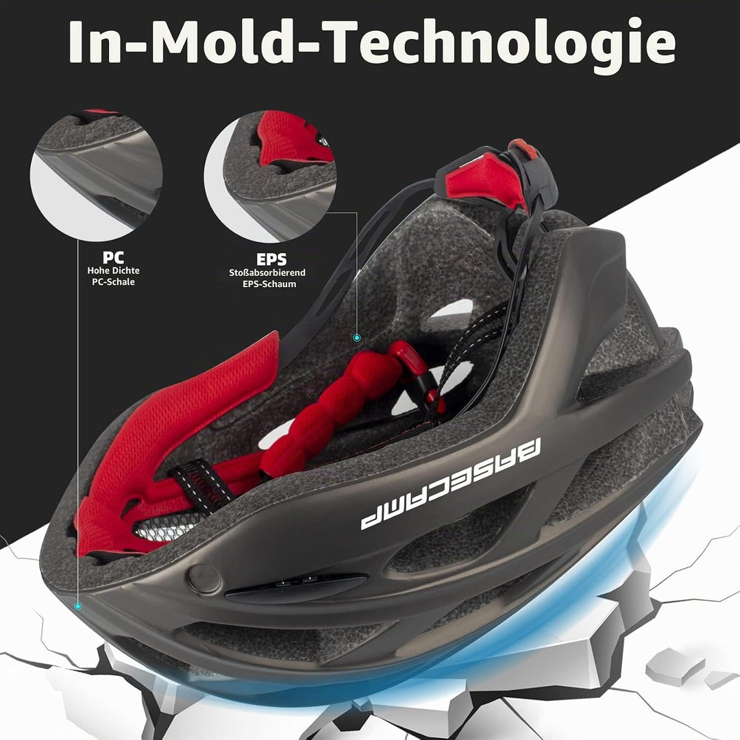 Shinmax Fahrradhelm mit LED-Beleuchtung, Fahrradhelm mit Sicherheitsbeleuchtung, magnetischer Fahrra