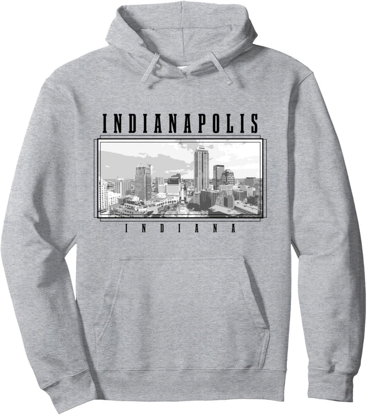Indianapolis Indiana Vintage USA Souvenir Skyline Pullover Hoodie