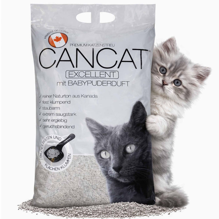 CANCAT 2x15 kg Excellent kanadische Premium Katzenstreu Klumpstreu Babypuderduft