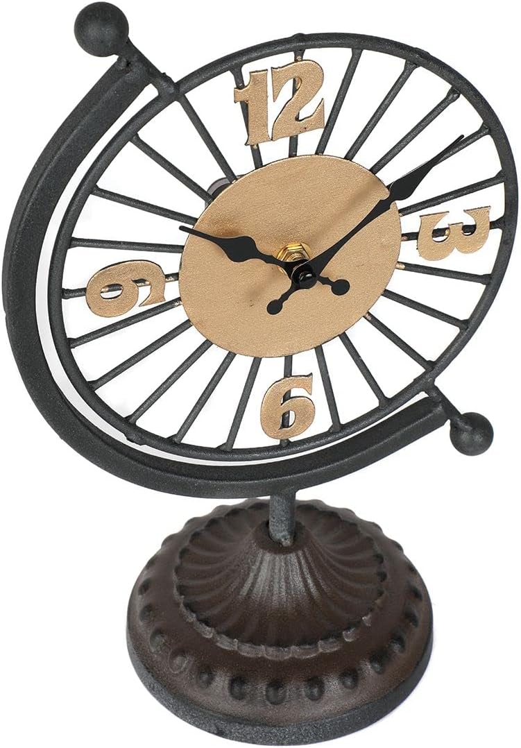Lily's Home Vintage Kaminuhr Leise, nicht tickend, stilvolle dekorative Tischuhr, perfekt für Wohnzi
