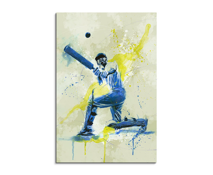 Paul Sinus Art Cricket 90x60cm SPORTBILDER Splash Art Wandbild Aquarell Art