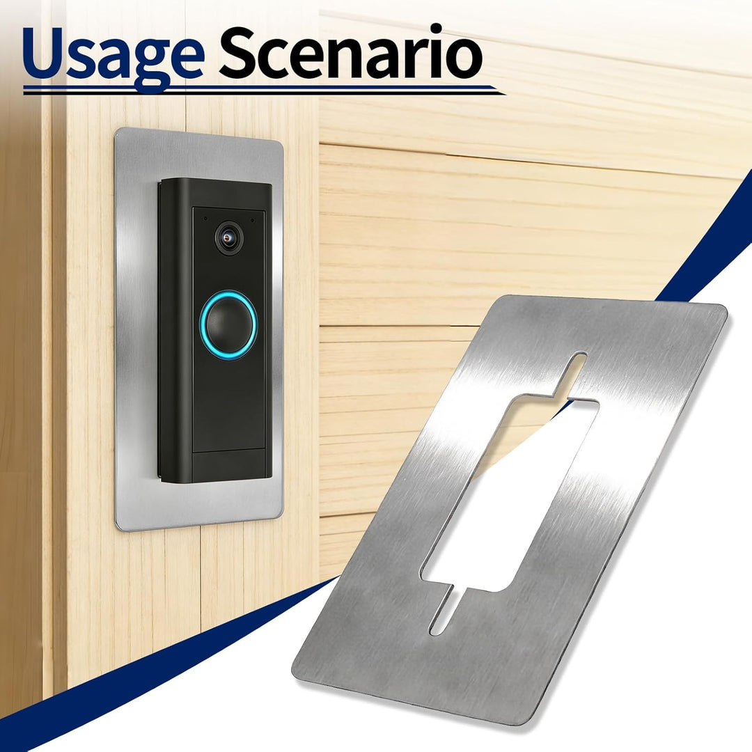 Blende Edelstahl für Ring Doorbell Wired - Wandplatte für Ring Video Türklingel Wired, Halterung Zub