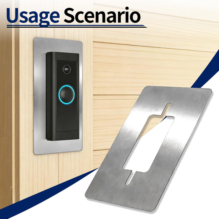 Blende Edelstahl für Ring Doorbell Wired - Wandplatte für Ring Video Türklingel Wired, Halterung Zub