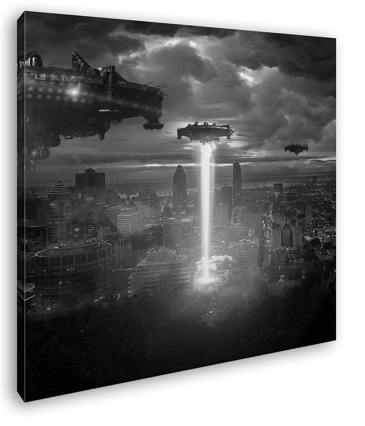 deyoli Ausserirdische Apokalypse Format: 60x60 Effekt: Schwarz&Weiss als Leinwandbild, Motiv fertig