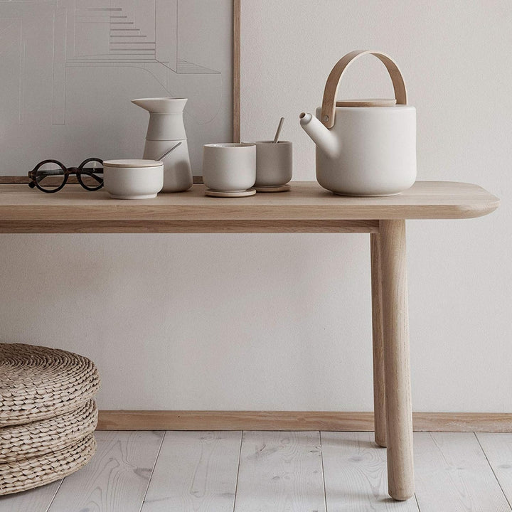 Stelton Kaffeefilterkanne, Stein, Sand, H 23,5cm/Ø 14cm/0,6L/Griff aus