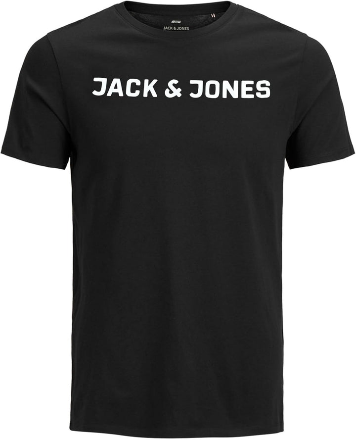 JACK & JONES Herren T-Shirt (3er Pack) S 3er Pack (3x Schwarz mit Neon), S 3er Pack (3x Schwarz mit