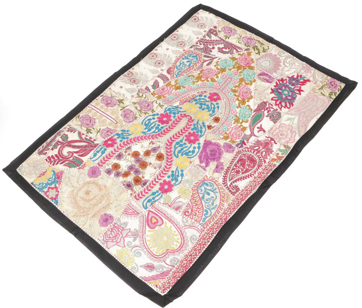 GURU SHOP Indischer Wandteppich Patchwork Wandbehang/Tischläufer Einzelstück 90x65 cm - Muster 12, R