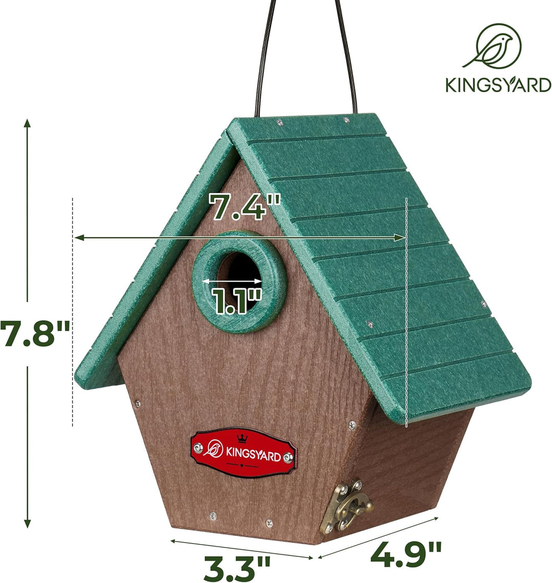Kingsyard Nistkasten Vogelhaus aus recyceltem Kunststoff für den Aussenbereich - Hängende Nisthöhle