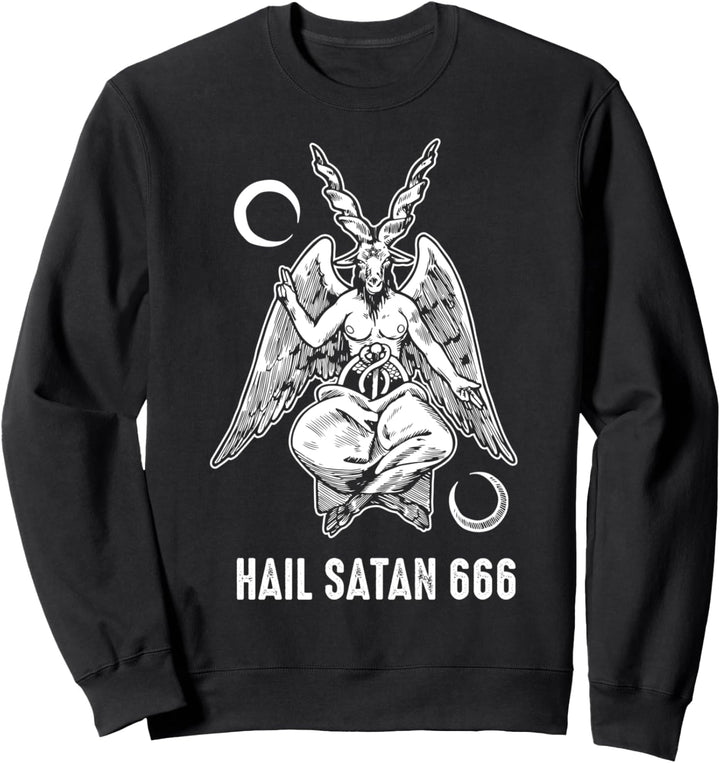 Hail Satan 666 Satan Ziege Teufel Satanischer Ziegenbock Sweatshirt