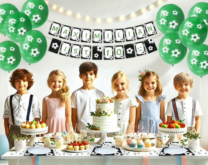 Party-Set zum Geburtstag für 12 Personen - Tischkarten, Tischunterlagen, doppelseitige Girlanden und