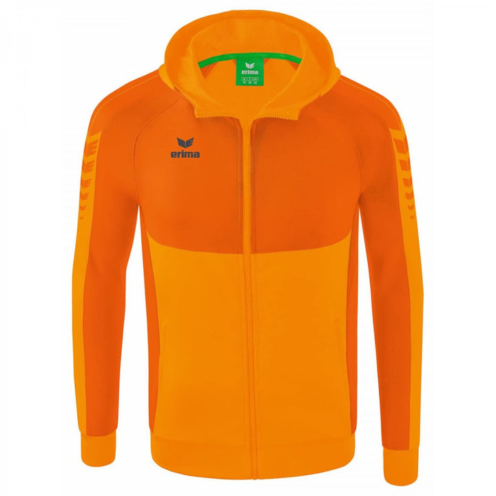 Erima Unisex Kinder Six Wings Trainingsjacke mit Kapuze 116 New Orange/Orange, 116 New Orange/Orange