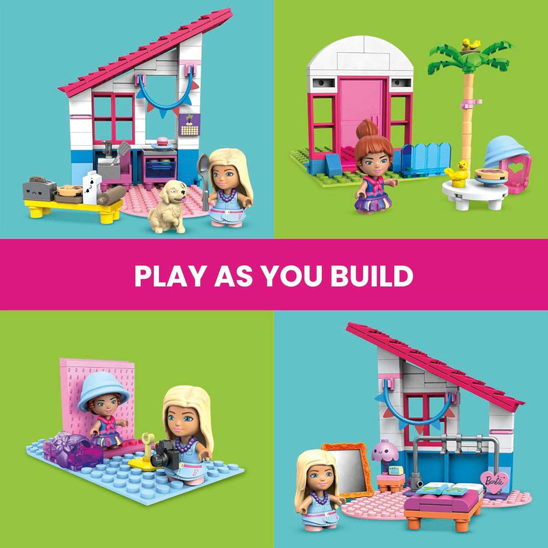 Mega Barbie MEGA Construx GWR34 - Barbie Malibu Villa, Bauspielzeug für Kinder, Bauset mit 303 Baust