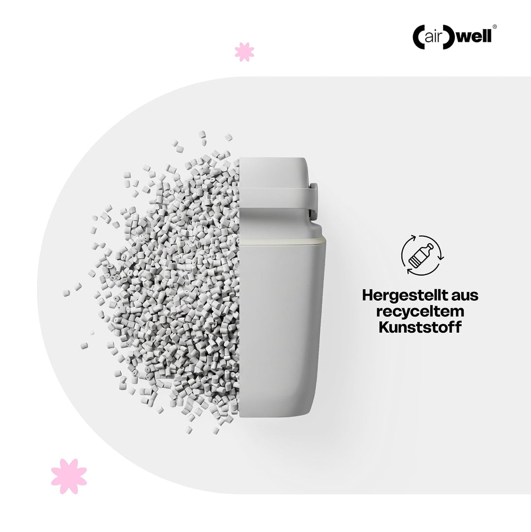 (air)well bin Windeleimer Geruchsdicht – Windelmülleimer mit Geruchsstopp-System, Einhändige Bedienu