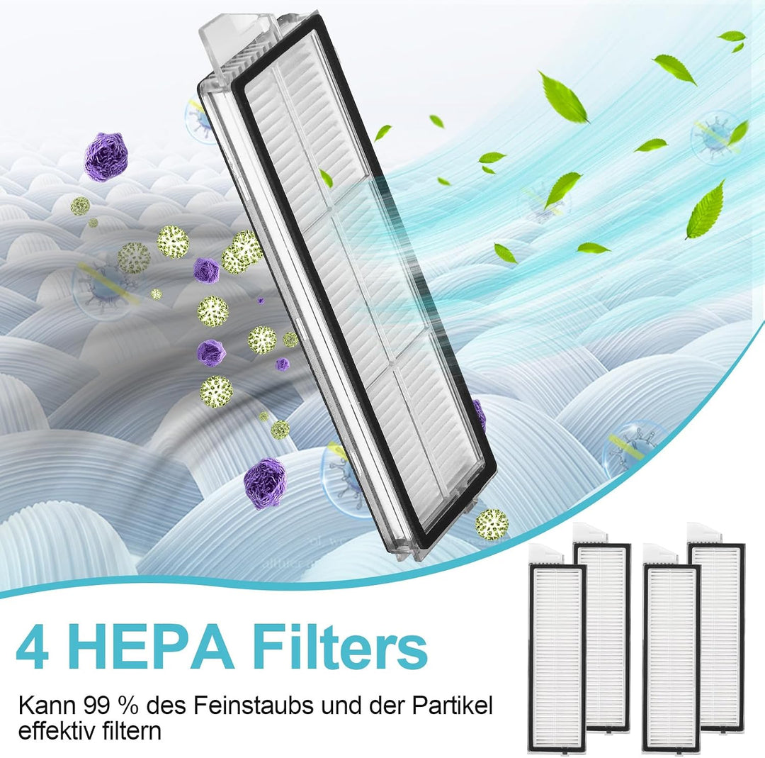 RUKHOOL Zubehör für Roborock S8 Maxv Ultra Ersatzteile Zubehörset mit 4 Staubbeutel, 2 Hauptbürste,