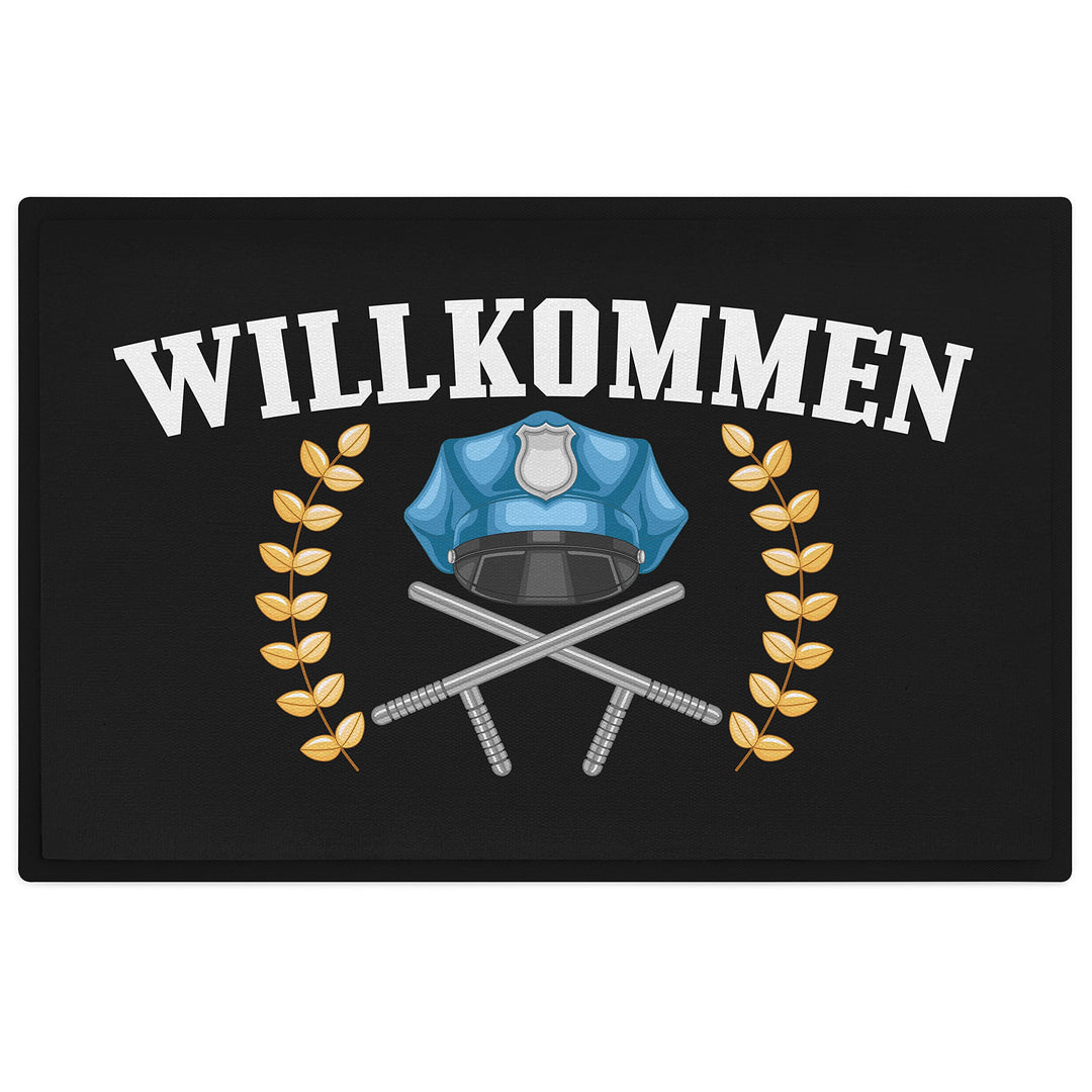 Trendation - Willkommen Fussmatte Grafik Schmutzfangmatte Geschenk Aussen Innenbereich 60x40 cm Wasc
