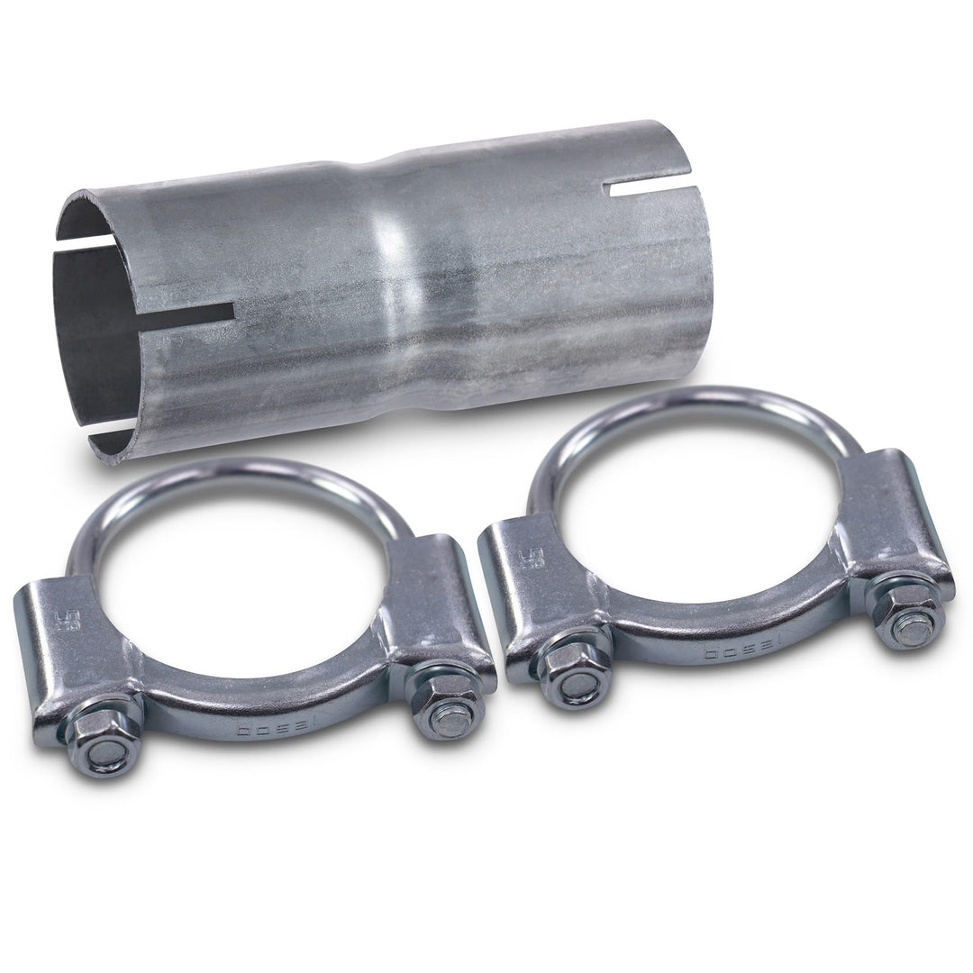 ATEC Germany 1x Rohrverbinder Abgasrohr Ø 55 mm Länge 135 mm, 2x Bügelschelle Ø 58 mm KOMPATIBEL MIT