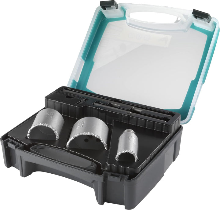 wolfcraft Bohrkroneneinsatz-Set, hartmetallbestreut, 5-tlg. I 1003000 I Für Mauerwerk und Stein, Ø 3