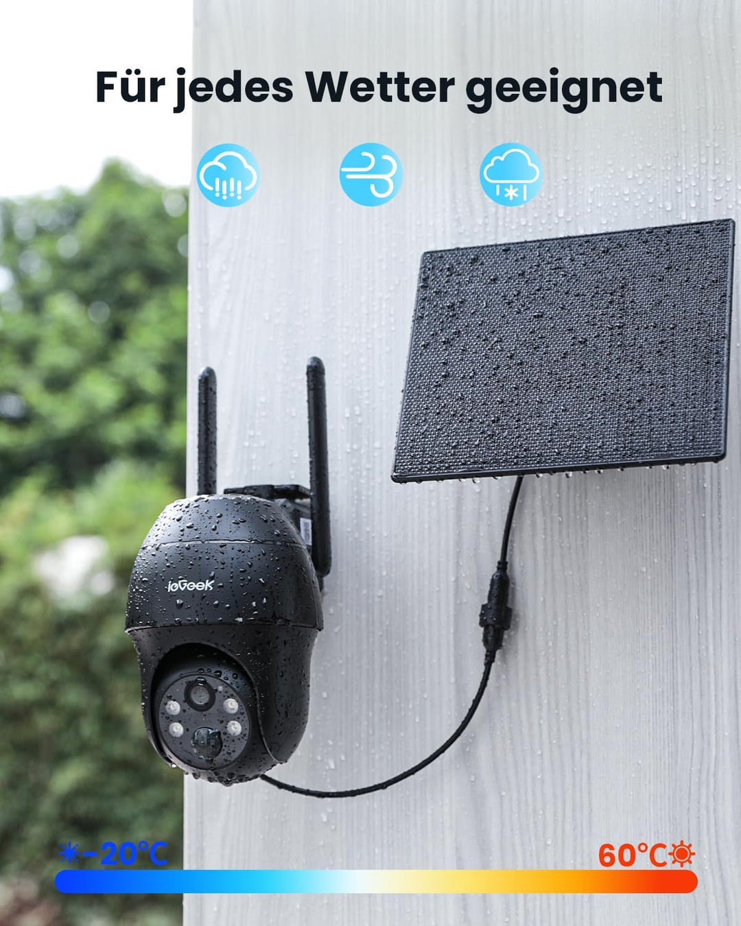 ieGeek überwachungskamera mit sim karte - 4G LTE outdoor Solar kamera – 2K 360° Kabellose Überwachun