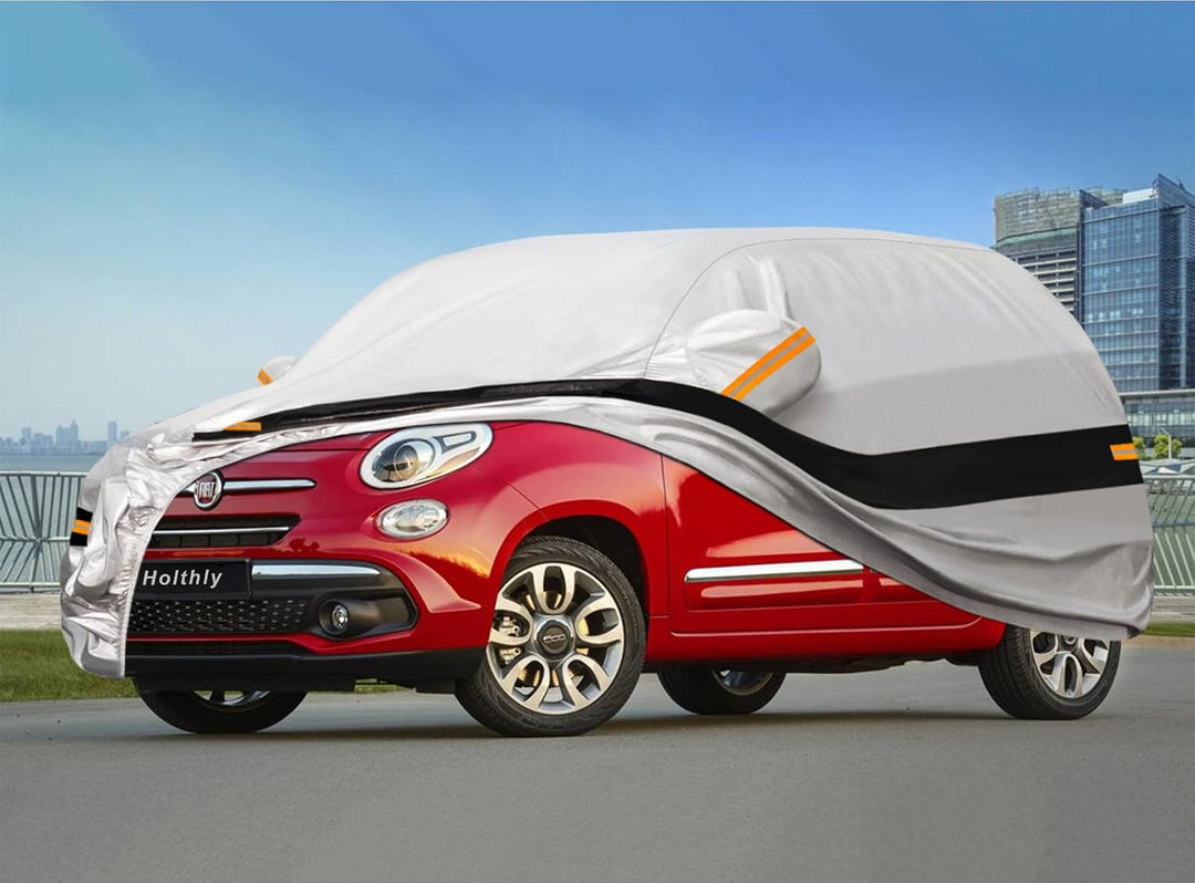 Autoabdeckung Passend für FIAT 500L（2012-2018） 10 Schichten Vollgarage Auto Abdeckplane 100% Wasserd
