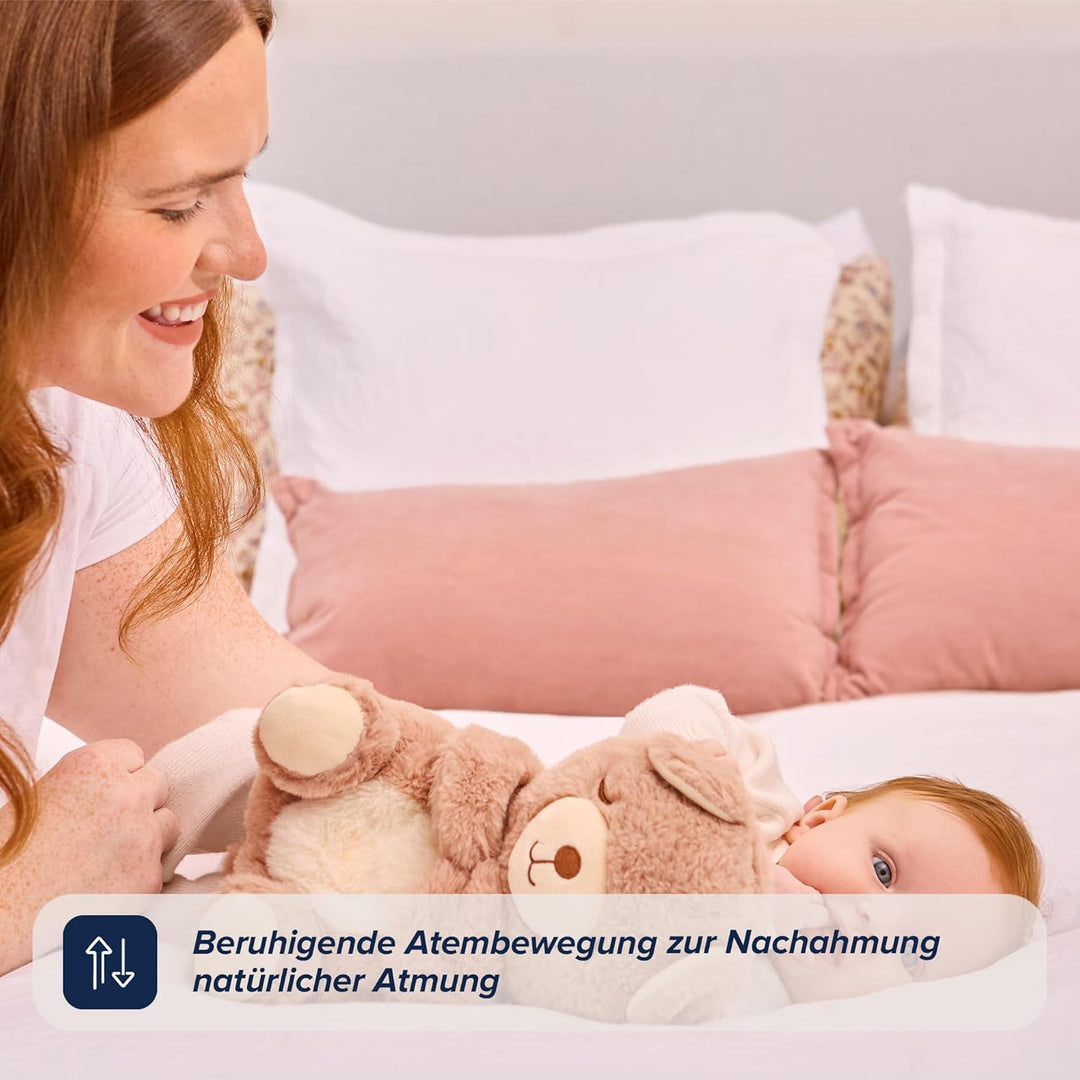 Nuby Mein Beruhigender Kuschelbär – Gute-Nacht-Kuscheltier – Musik- und Leuchtendes Baby-Nachtlicht