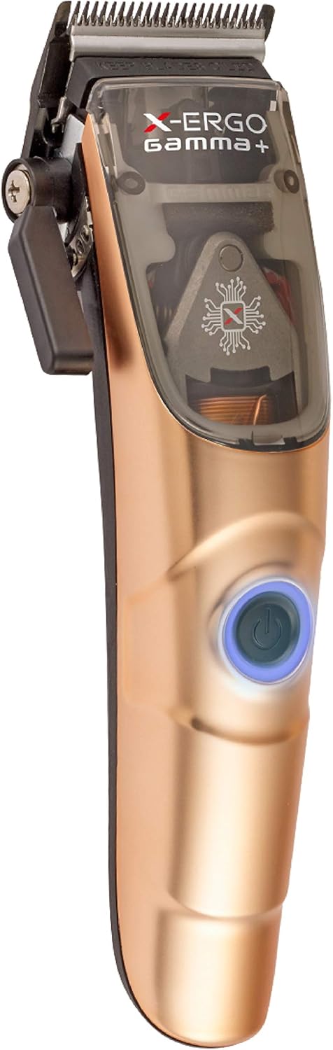 GAMMAPIU' GAMMAPIú X-ERGO Elektrorasierer für Herren, Clipper Profi, Klinge Taper 45 mm, DLC Black D