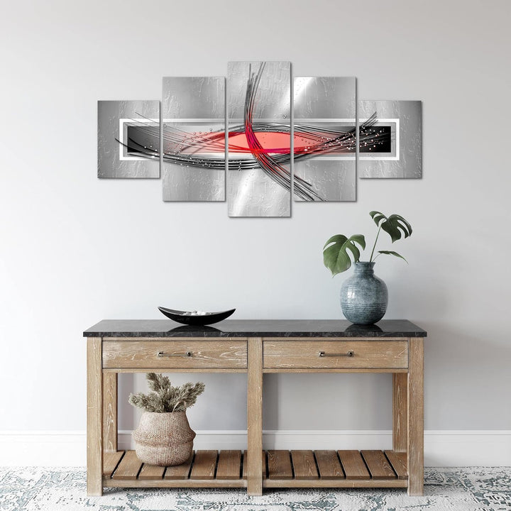 Runa Art Wandbilder Abstrakt 5 Teilig Bild auf Vlies Leinwand Deko Wohnzimmer Schlafzimmer Figuren G