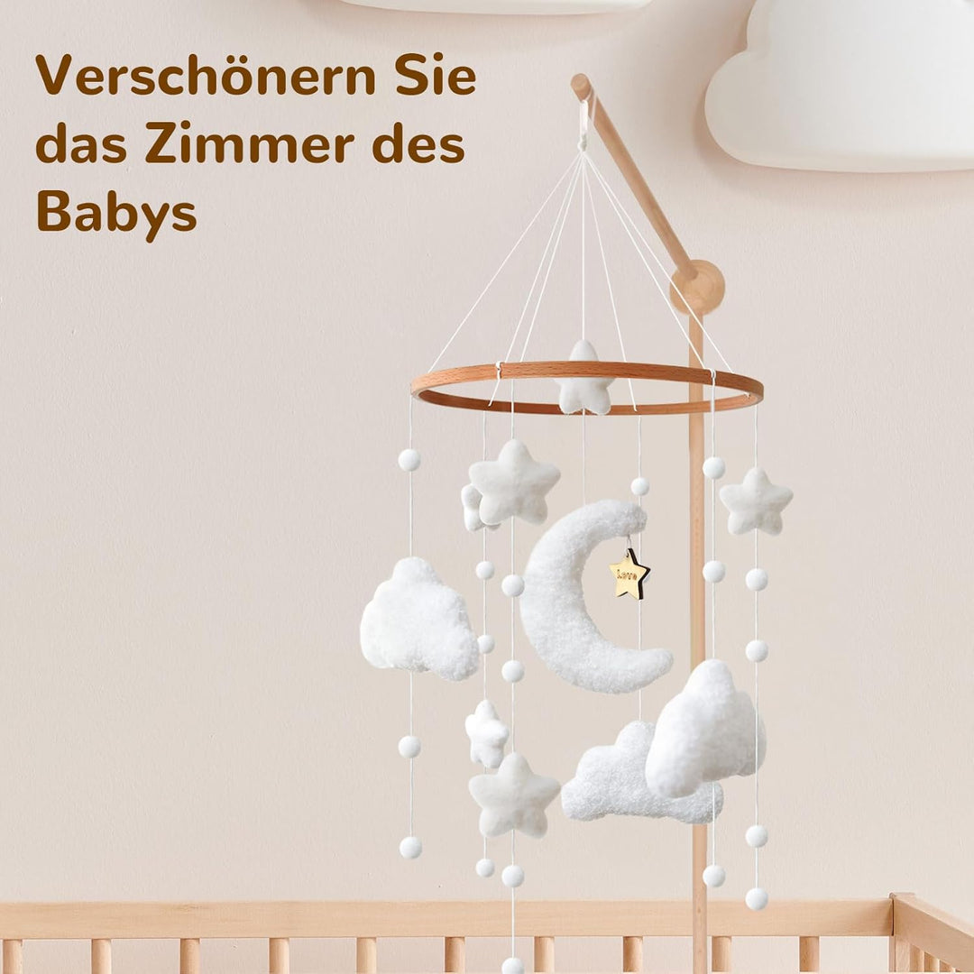 Mobile Baby – Stern Mond Baby Mobile für Bett, Babybett Mobile Baby Windspiele, Kinderzimmer Babyzim